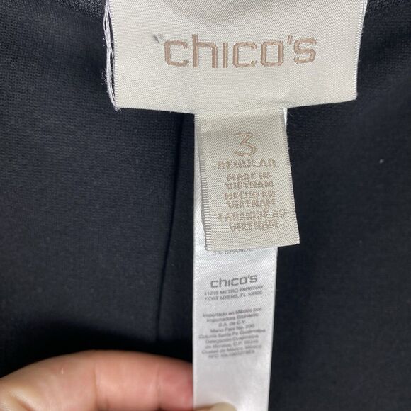 Chicos Pull On Pants Black Stretch Womens Sz 3 / XL Casual Work Travel - Picture 5 of 7